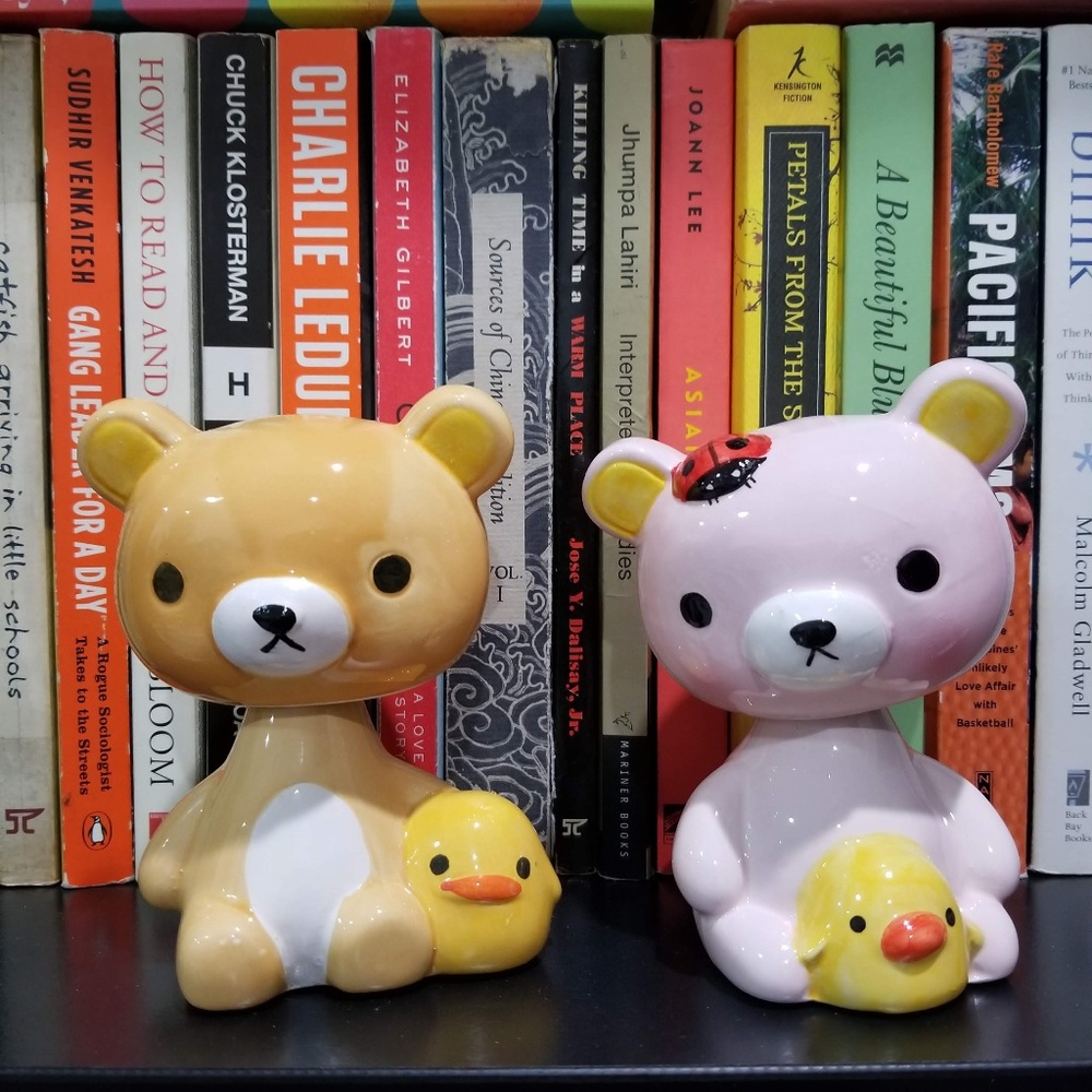 Two bear bobbleheads